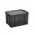 谐晟 加厚塑料透黑色收纳箱 直角整理箱带盖储物箱 50L 51*37.5*31.5cm 透明黑 1个