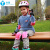 米高儿童轮滑护具滑板自行车溜冰鞋旱冰鞋护具护膝头盔帽子轮滑包套装 K7护具粉色 S码（20-45斤）