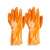 劳保佳 工业止滑手套 耐油耐酸碱防滑浸胶手套 橙色颗粒止滑型 10 双装