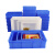 京顿 京顿周转箱塑料箱加厚工具零件收纳箱物料盒蓝色带盖子塑胶箱筐子195*146*65mm 