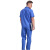 阿力牛 ASF145 棉质夏季工作服 翻领带口袋劳保服 工厂加油站物流薄款短袖分体套装 艳蓝色 XL 
