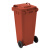 舒蔻（Supercloud）大号塑料分类垃圾桶小区环卫户外带轮加厚垃圾桶可定制图案120L加厚棕色分类湿垃圾