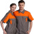 聚远（JUYUAN）20108/夏季纯棉工作服套装 T1304 灰/桔短袖 XL