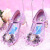 花菈猫2023女童新款皮鞋爱莎公主鞋单鞋水晶鞋学生女儿童走秀表演高跟鞋 蓝色(冰雪) 35码内长22.5cm