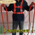 定制适用高空作业安全带空调安装国标保险带 防坠安全绳户外五点式双背带 红色单钩(编织绳)3米