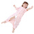 象宝宝（elepbaby）婴儿睡袋 宝宝全棉纱布分腿睡袋薄款 儿童防踢被短袖小雨滴粉色M码