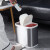 希万辉 圆桶形北欧不锈钢垃圾桶脚踏式有盖厨房客厅创意垃圾篓 方形白色