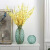 豪斯特丽 创意水培玻璃花瓶 客厅大堂透明花瓶大朵花搭配花艺复古花瓶摆件 绿色小号高22直径17CM