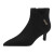 奢迪卡奢侈新品牌踝靴女年冬季新款高跟金属纯色尖头短靴女靴子 黑色 34
