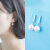 美芙尼 韩版S925银贝珠耳钉女 ins时尚白色一字珍珠短款耳坠 个性气质优雅送女友闺蜜礼物 银色 一对