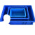 加厚零件盒周转箱物料盒收纳盒配件筐塑料盒长方形五金工具盒 外径400*300*170 蓝色