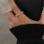 福卡龙精致闪亮交错锆石戒指女小众设计不规则食指指环 直径约16mm