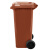 兰诗 120A 大号户外垃圾桶物业环卫带盖分类垃圾桶果皮箱可定制 120L棕色湿垃圾