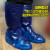 一次性鞋套防水雨天加厚长高筒养殖靴套防滑户外漂流耐磨塑料脚 (蓝色)绑带款20只 绑带款式按需 均码