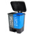 兰诗（LAUTEE）YJ-B051 脚踏分类双格垃圾桶 商用连体双桶垃圾桶 60L蓝灰