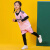 KRAG 儿童运动紧身衣训练服男女童足球篮球服套装四件套跑步健身衣 Y3 粉色4件套 22码