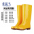 宏益飞 雨鞋 高筒食品雨靴 食品厂专用防滑防水鞋 白色黄色卫生工作胶鞋水靴 中筒白 41 