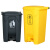 庄太太 【40L灰色】医疗废物垃圾桶医院用利器盒加厚黄色医院诊所脚踏桶有盖大号