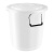 庄太太 【100L白色带盖】大号塑料桶 圆形收纳桶大容量水桶酒店工业环卫物业垃圾桶
