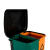震迪 塑料垃圾桶 40L分类款双桶脚踩式绿黄色物业小区分类桶果皮垃圾箱可定制 KT558公用带盖环保垃圾桶