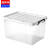 盛美特 170L塑料收纳箱 储物箱杂物整理箱 塑料防尘收纳盒 白色款常规