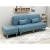 品上凯迪斯 沙发床两用可折叠多功能小户型简易免洗布艺客厅三人懒红沙发 天蓝麻布 1.8米长木脚（2腰枕）