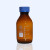 透明茶色棕色带刻度螺口蓝盖试剂瓶密封瓶实验室取样瓶玻璃样品瓶 高硼硅100ml