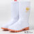 EVA白色卫生靴加绒食堂厨房工厂专用雨靴防滑耐油高筒棉水鞋  36 高度30cm左右白色牛筋底-不加棉