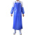 者也 蓝色PVC防水围裙加厚加长耐油耐酸碱水产工作服围兜罩衣蓝色