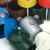 金属垃圾桶铁皮厨房客厅杂物收纳桶套装带盖圆桶 棕色 10L 直径24.5*总高32cm