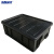 海斯迪克 HKW-71 防静电周转箱 电子元件盒物料盒黑色塑料收纳箱 4号带盖410*305*155