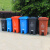 庄太太 【120L脚踏蓝色可回收物】上海分类垃圾桶户外大号带盖干湿分离可回收脚踩垃圾桶带脚踏小区物业