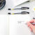 听雨轩简约式透明太空中性笔商务办公签字笔0.5水笔全针管中性笔 黑色12支