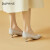 达芙妮（DAPHNE）高跟鞋女细跟单鞋婚鞋新款尖头优雅气质工作宴会鞋 银色 4cm 34标准码