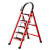 可折叠梯子工程梯 家用梯子折叠梯加厚多功能楼梯伸缩室内 升级安全卡扣工具架款加厚红色碳