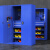 谋福 车间重型工具柜 双开门加厚铁皮柜工厂储物刀具柜(蓝套白网格挂板）