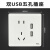 FSL 双USB加五孔【白色】 A8白86型暗装式墙壁插座面板弧面定制