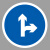 谋福 交通标志指示牌 安全道路标识牌可定制 直行向右转弯-贴反光膜写真(平板钉墙款)