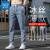 真维斯（Jeanswest）冰丝牛仔裤男修身直筒2024夏季薄款高端弹力系带休闲长裤装HJ1080 军绿 28