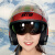 亚比雅（BYB）季电动电瓶车双镜片头盔保暖户外骑行安全帽护耳防风四分之三盔 3C-复古红