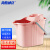 海斯迪克 HK-755 清洁拖把桶 塑料拖把桶带提手 加厚带轮拖布桶 粉红色