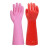 帮手仕 加绒保暖清洁手套 PVC防水防滑耐磨厨房洗碗手套Len-40 红色1双
