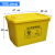 泰禧阁定制废物周转箱垃圾转运运转箱黄色暂存箱加厚20L 特特厚，轮子加固100L 3.8kg 8个装 明黄色