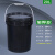 黑色塑料桶圆形密封pp小水桶大号避光诱蜂塑胶桶带盖5/10/20升25L 25L加厚蓝色