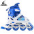 EVERVON溜冰鞋儿童套装 男女款轮滑鞋 闪光轮PU耐磨旱冰鞋 含护具头盔 KJ-337 蓝色 S=(31-34)码 尺码偏小