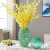 豪斯特丽 创意水培玻璃花瓶 客厅大堂透明花瓶大朵花搭配花艺复古花瓶摆件 绿色小号高22直径17CM