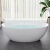 榆钦亚克力家用小户型浴缸恒温薄边浴缸独立式椭圆无缝一体贵妃浴缸 空缸 1.4m