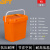 贝傅特 密封打包桶 加厚塑料桶带盖密封包装桶果酱桶多规格 长方形桶-10L-橘色