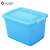 和一可塑 加厚塑料特大号带盖收纳箱盒衣物储物箱子周转洁具餐具整理箱 4#整理箱20L-蓝 415*300*215mm