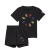 阿迪达斯 （adidas）三叶草儿童运动套装圆领透气短袖婴幼儿T恤短裤黑色夏季款HE6854 黑色 12-18个月